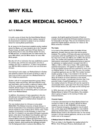 Why Kill a Black Medical School?