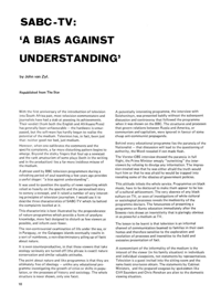 SABC - TV: A Bias Against Understanding