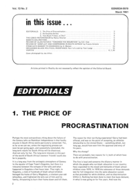 Editorial: The Price of Procrastination