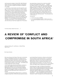 A Review of Conflict and Compromise in South