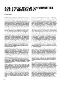 
Are Third World Universities Really Necessary?
