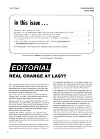 Editorial: Real Change at Last?