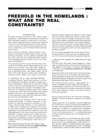 
Freehold in the Homelands: What are the Real Constraints?
