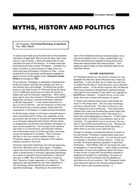 Myths, History and Politics