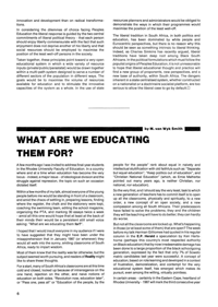 What Are We Educating Them For?