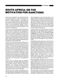 
South Africa: On The Motivation For Sanctions
