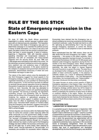 
Rule by the Big Stick: State of emergency Repression in the Eastern Cape
