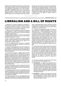 Liberalism and a Bill of Rights