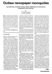 Outlaw Newspaper Monopolies