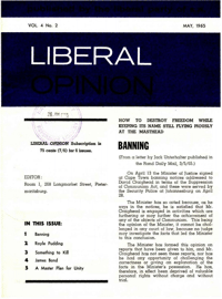 Liberal Opinion Vol. 4 No. 2 May 1965