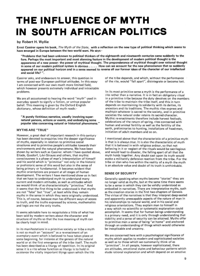 
The Influence of Myth in South African Politics
