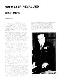 Hofmeyer Revalued 1948-1973