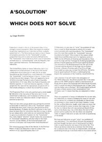 A Solution Which Does Not Solve