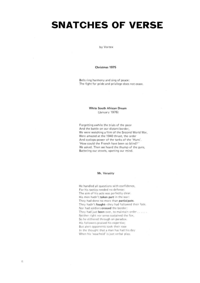 Snatches of Verse