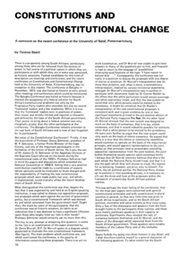 Consitutions and Constitutional Change