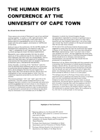 
The Human Rights Conference at the University of Cape Town
