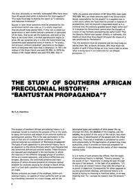 
The Study of Southern African Precolonial History: Bantustan Propaganda?
