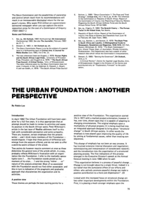 The Urban Foundation: Another Perspective