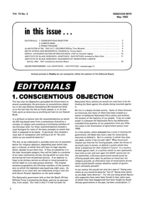Editorial: Conscientious Objection
