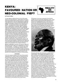 Kenya: Favoured Nation or Neo-Colonial Fief?