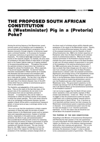 
The Proposed South African Constitution A (Westminster) Pig in a (Pretoria) Poke?
