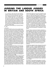 
Judging The Labour Judges In Britian and South Africa
