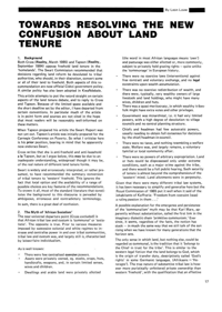
Towards Resolving The New Confusion About Land Tenure
