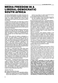 
Media Freedom in a Liberal-Democratic South Africa
