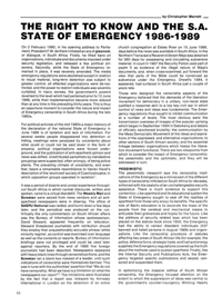 
The Right to Know and the S.A. State of Emergency 1986-1989
