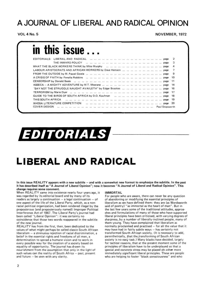 Editorial: Liberal and Radical
