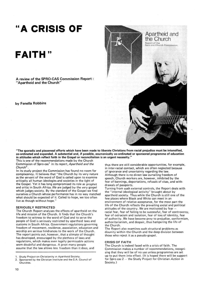 'A Crisis of Faith'