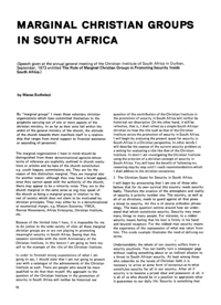 Marginal Christian Groups in South Africa