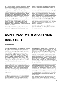 Dont Play With Apartheid - Isolate It