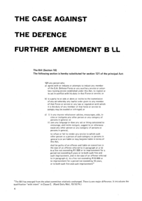 
The Case Against The Defence Further Amendment Bill
