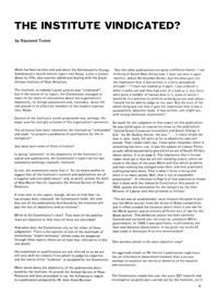 The Institute Vindicated?