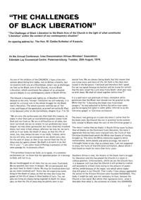 'The Challenges of Black Liberation'