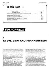 Editorial: Steve Biko and Frankenstein