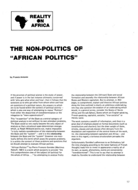 
The Non-Politics of African Politics
