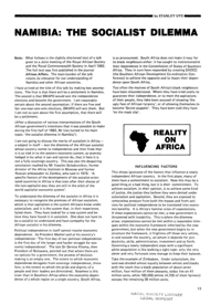 Namibia: The Socialist Dilemma