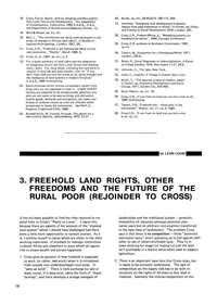 
Freehold Land Rights, Other Freedoms and the Future of the Rural Poor (rejoinder to cross)
