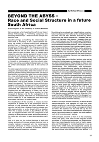 
Beyond The Abyss - Race and Social Structure in a Future South Africa
