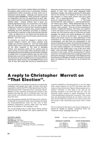 
A Reply to Christopher Merrett on That Election
