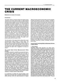 The Current Macroeconomic Crisis