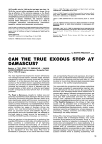 Can the True Exodus Stop at Damascus?