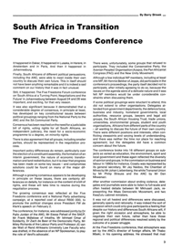 
South Africa in Transition: The Five Freedoms Conference
