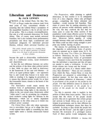 Liberalism and Democracy