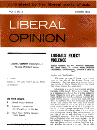 Liberal Opinion Vol. 3 No. 4 Oct 1964