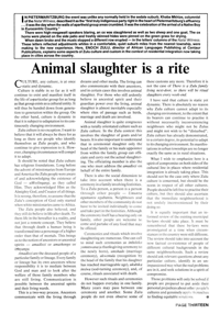 Animal Slaughter is a Rite