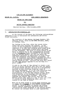 City of Port Elizabeth: Report by Town Clerk to the Native Affairs Committee
