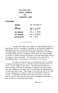 
The Black Sash National Conference 1965: Headquarters Report
